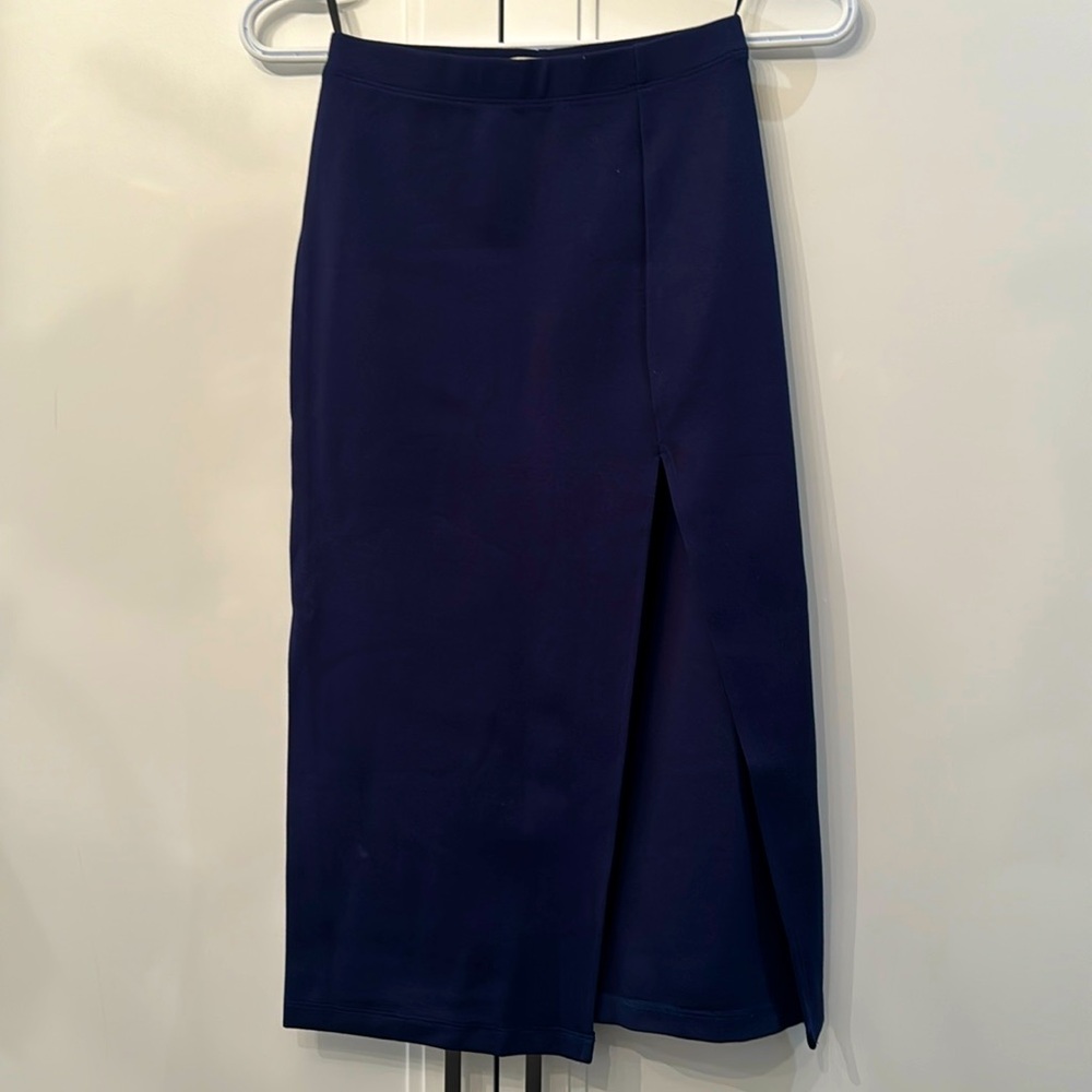 Babaton navy blue midi skirt